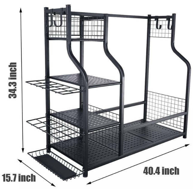 Wheeled Golfs Racks With Brake Durable Sturdy Umbrella Display Storage Rack Organizer Standing Golf Bag Organizer Shelves