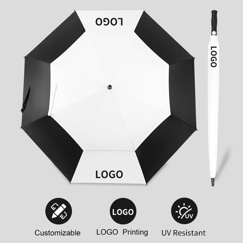 Classic Stick Umbrellas Large Automatic Open UV Protection Waterproof Double Canopy Windproof Custom Golf Umbrella With Logo