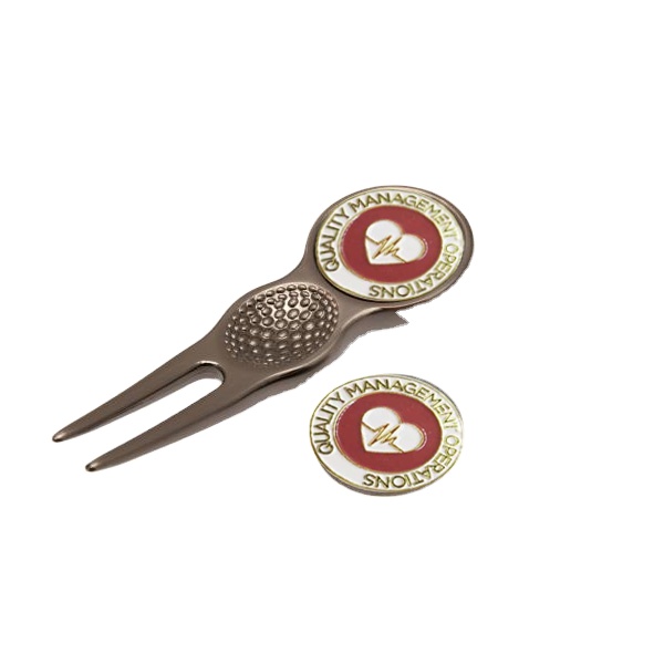 Factory Wholesale Zinc Alloy Golf Divot Tool Pitch Forks Golf Divot Repair Tools Blank Metal Ball Marker OEM logo