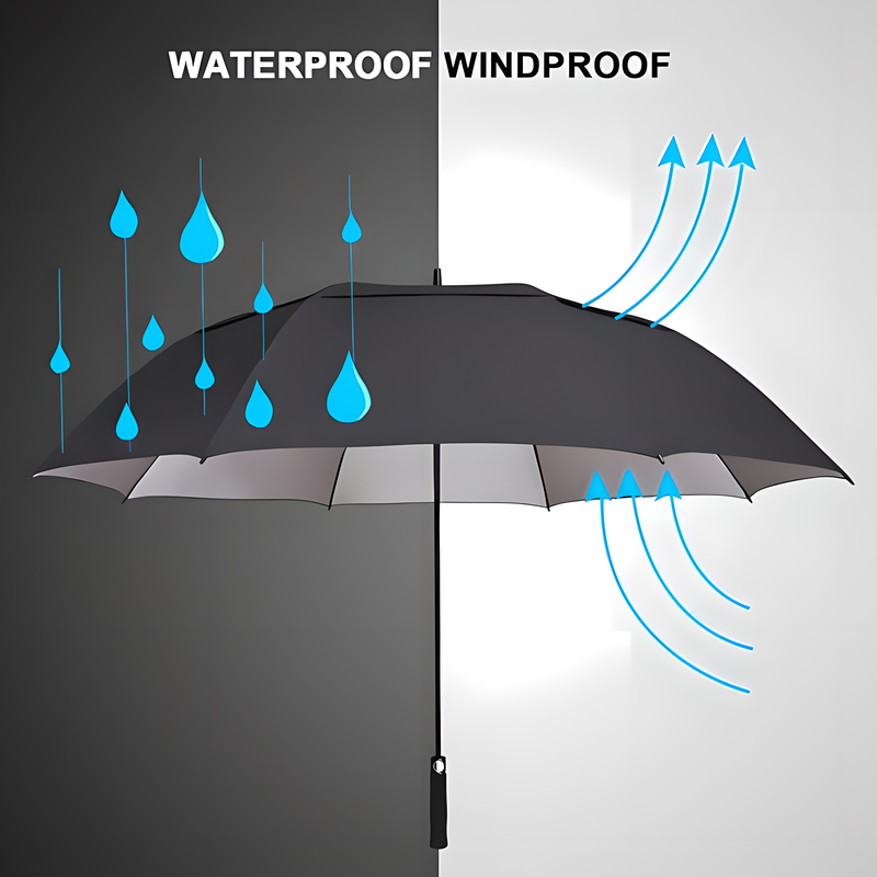 Hot Sale 135cm Large Uv Umbrella protection Windproof Waterproof Double Layer Automatic Open Business Golf Umbrella for Sun Rain