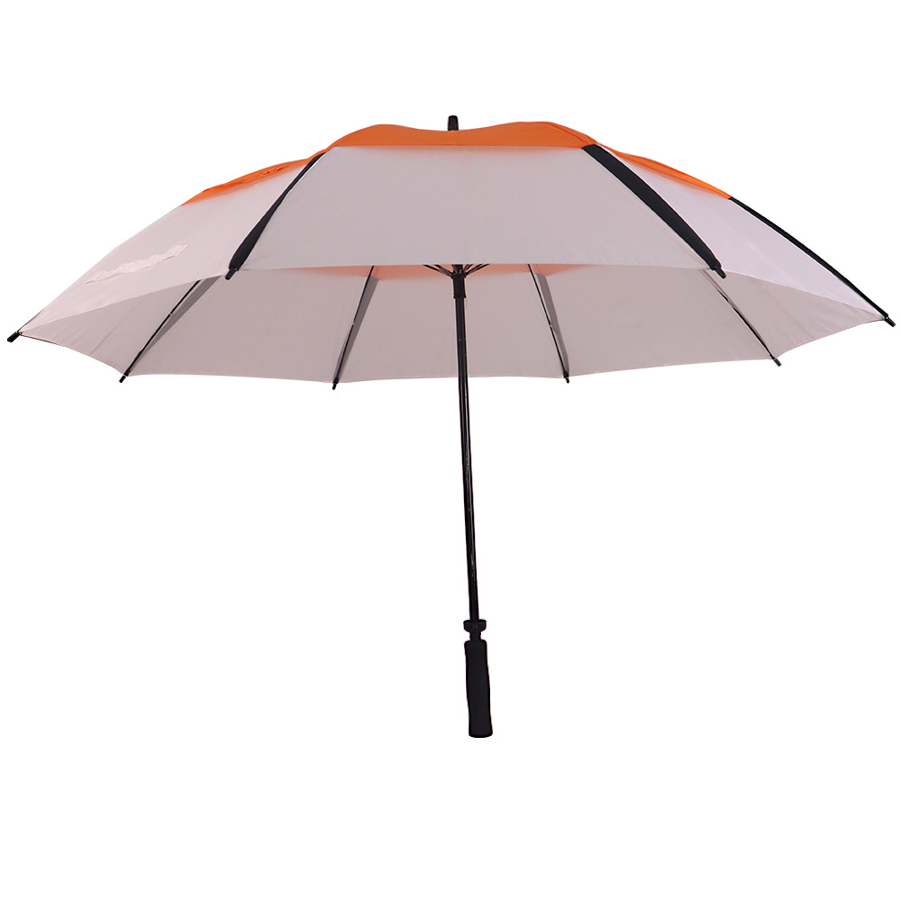Color Block Dual-Layer Appearance Transparent Golf Umbrella, Windproof Straight Umbrella with Custom Logo for Sun &amp; Rain