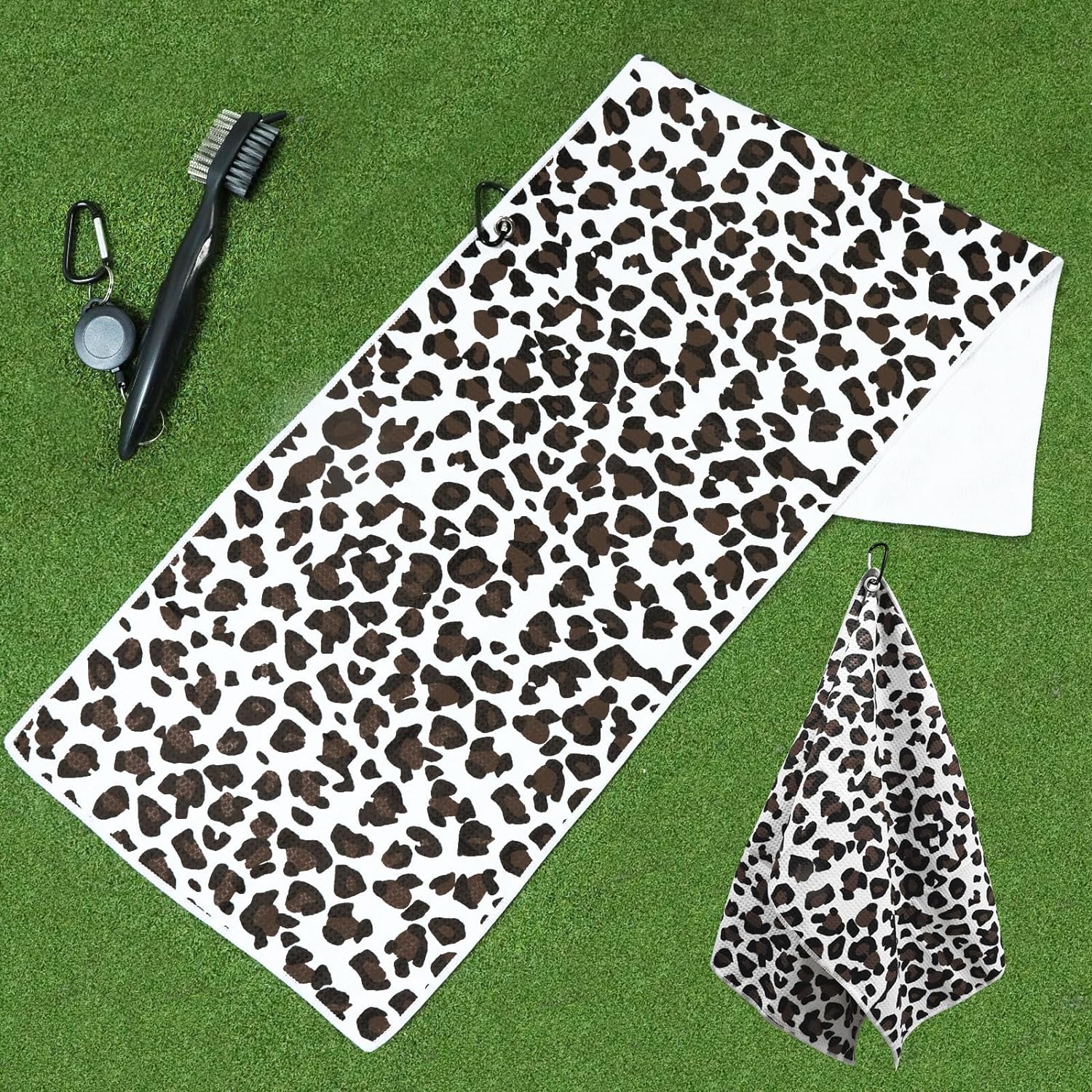 Golf Accessories Printed Purple Dollar Custom Logo Waffle Magnetic Microfibre Magnet Golf Towel Golf Club Cleaner With Clip Hook