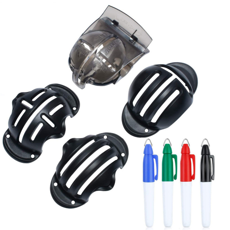 High Quality Golf Ball Line Marker Tool Kit Putter Alignment Golf Ball Line Drawing Template Tool Golf Scriber with Marking Pen