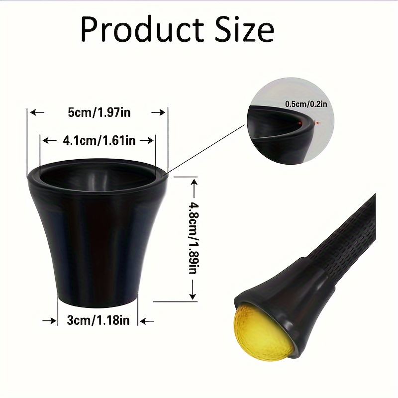 Universal Golf Ball Picker Suction Cup Durable Rubber Golf Ball Retriever Attachment Easy-to-Use Fits Any Standard Putter Handle