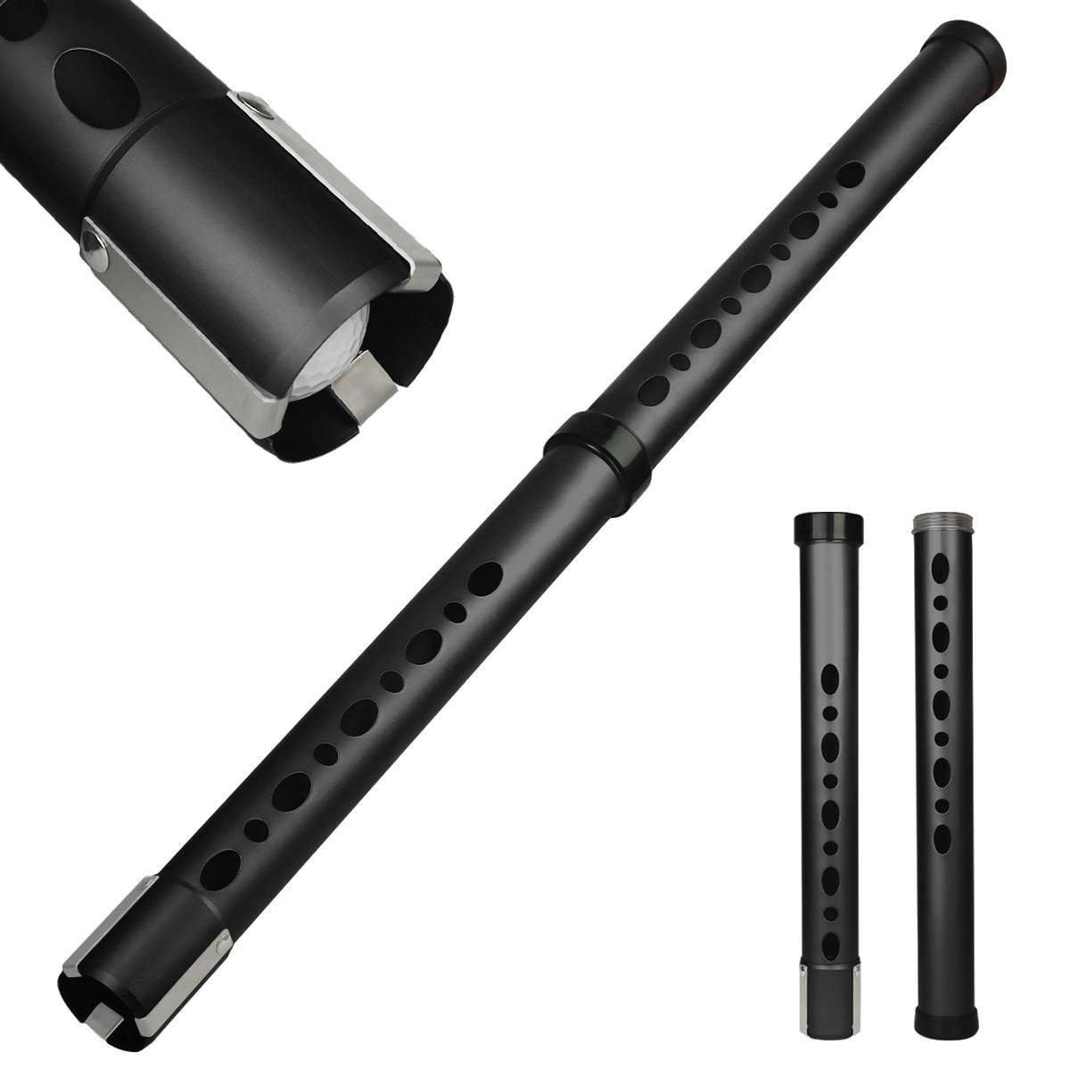 Aluminum Alloy Golf Ball Retriever Shagger Grabber Ball Collector Pickup Tool Device