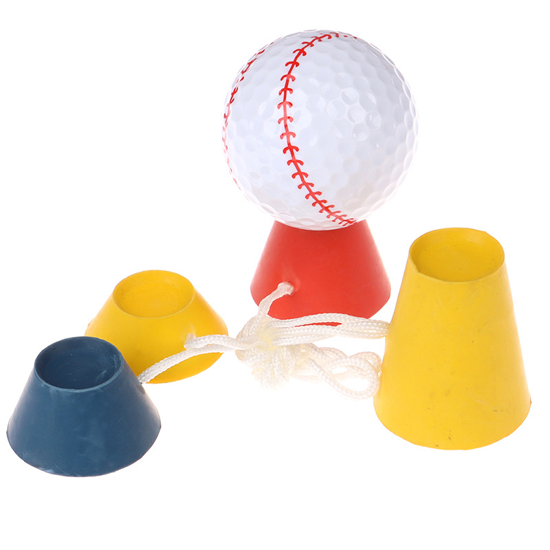 Durable Practice Tee Driving Range &amp; Winter Play 4-in-1 Rubber Winter Golf Tee Set Golf Rubber Winter Tee with Anti-Loss Rope