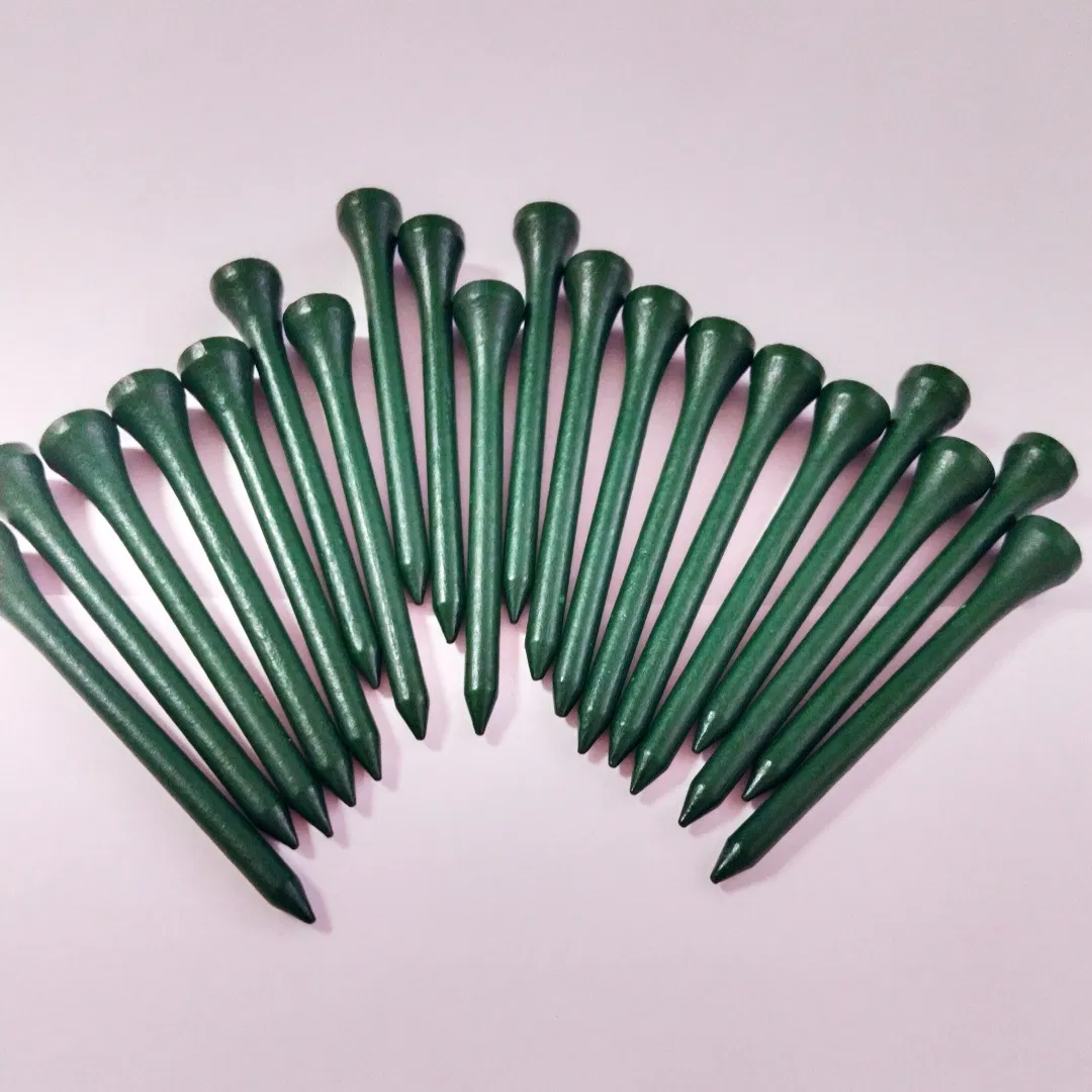 Gold Golf Tees - Custom Wood Golf Tee Holder, Custom Logo Dark Green Golf Tee Accessories
