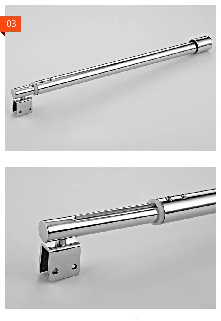 800-1200mm Bathroom Glass Support Bar Beveled Clip Shower Accessories