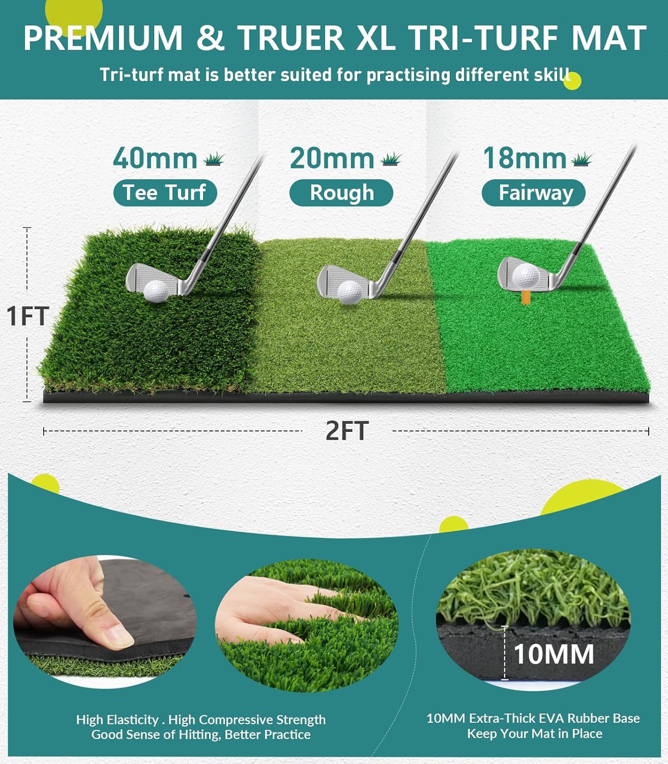 Swing Trainer Golf Net And Mat Complete Set With All Accessories 10x7FT Tee Balls Chipping Net Backyard Practice Kit