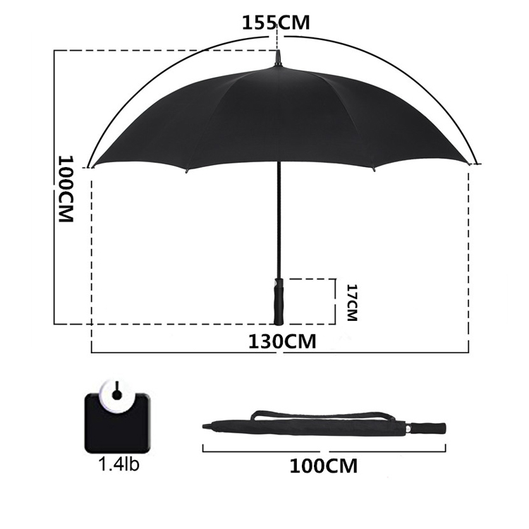 2019 Wholesale 27Inch X 8K Auto Open Windproof Golf Umbrella With UV Protection