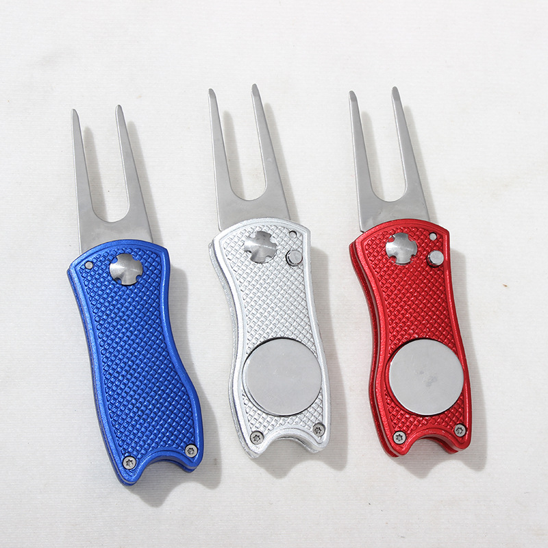Premium Quality Elegant Golf Divot Mark Repair Tool Wear Resistant Metal Pitch Fork Daily Leisure Golf Sport Accessory Supplies