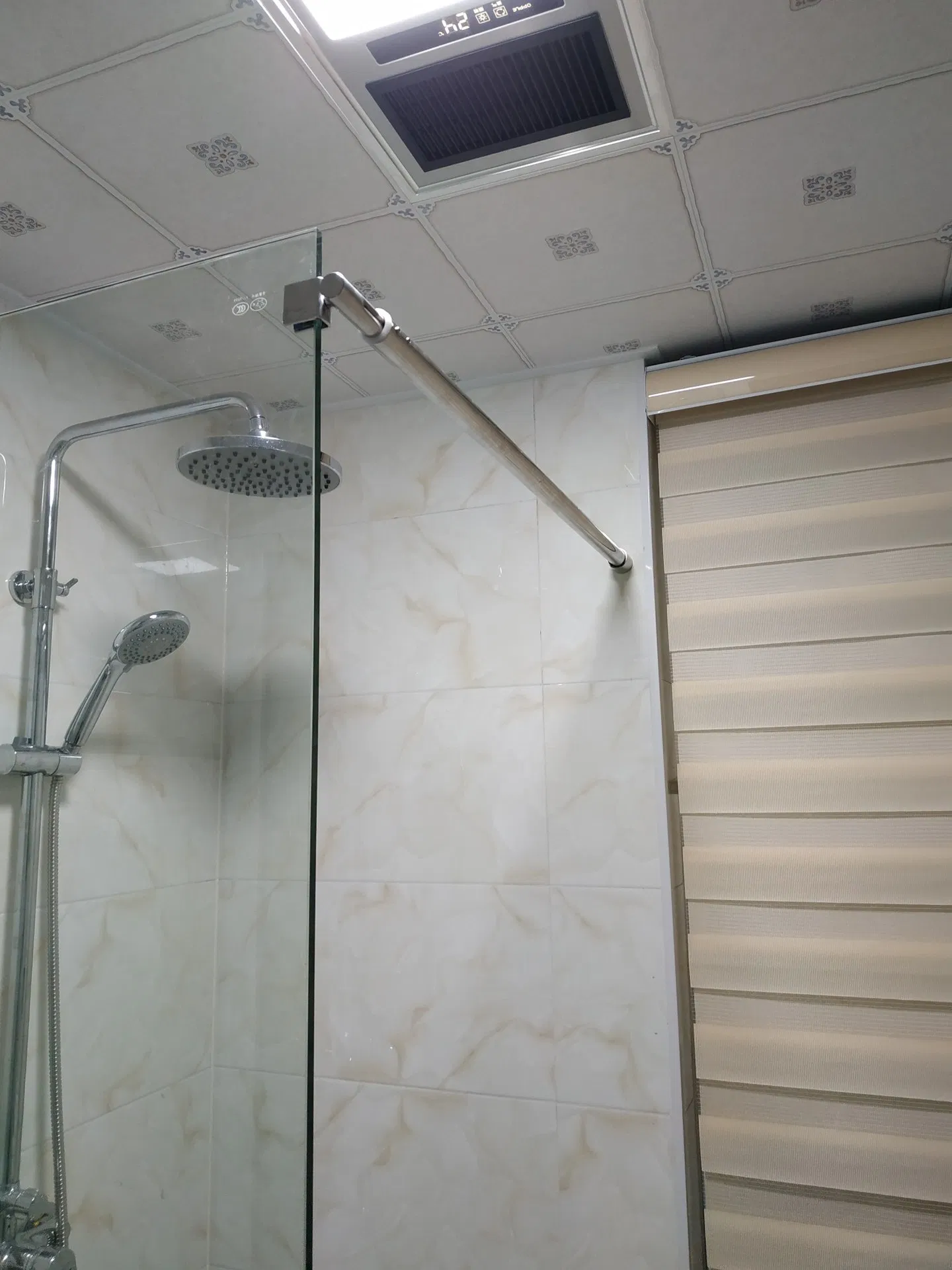 800-1200mm Bathroom Glass Support Bar Beveled Clip Shower Accessories