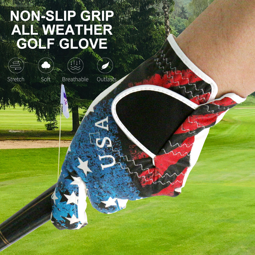 Professional Custom OEM ODM Waterproof Golf Gloves Pu Leather Mens Womens Right Left Hand Grip Training Sports Accessories PM