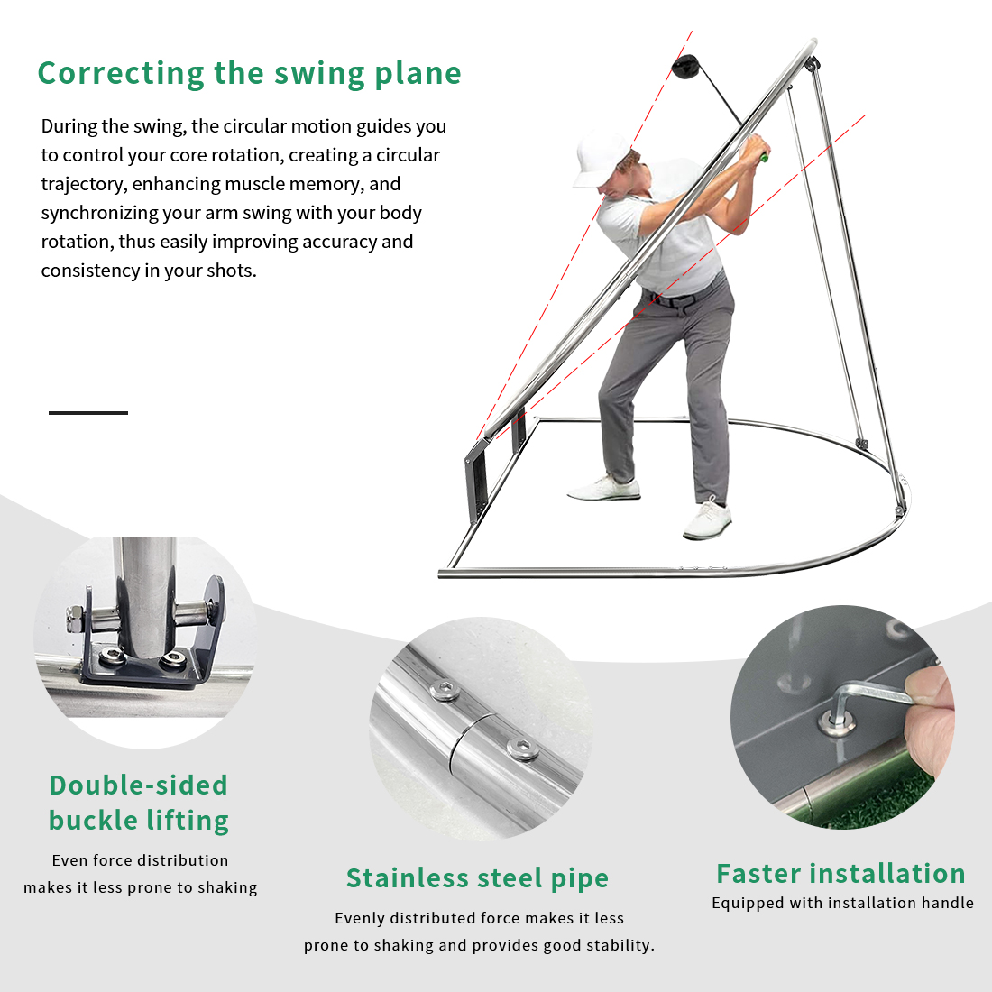 Factory Golf Swing Plane Trainer Frame Golf Plane Swing Correction Golf Swing Plane Trainer