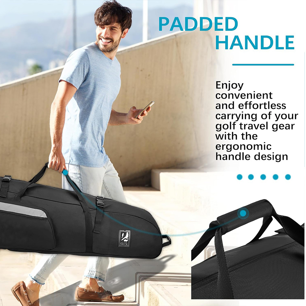 Durable Polyester Waterproof Golf Travel Luggage Travel Pack case Kit Box Tote Sport Bag With Wheels for Easy Transportation