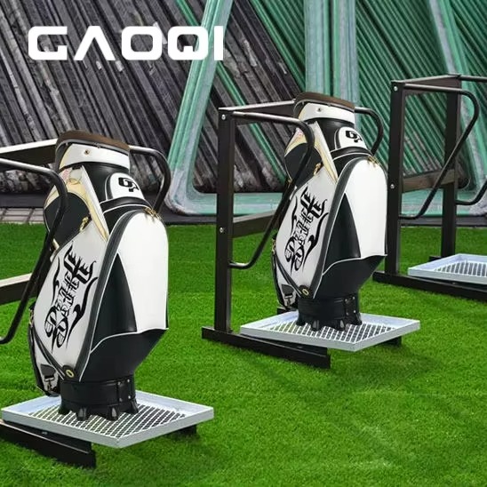 Compact Single Golf Bag Storage Rack Lightweight Stainless Steel Golf Bag Organizer Detachable Golf Bag Stand