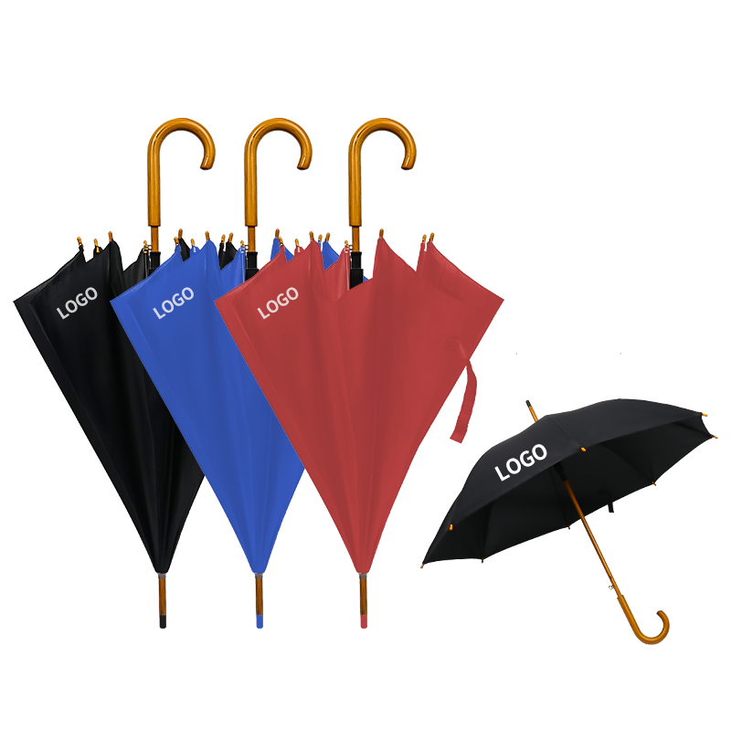 Hot Sale Top-Grade Wholesale Promotional Custom Logo Print Straight Umbrella Portable Travel Golf Umbrella with logo