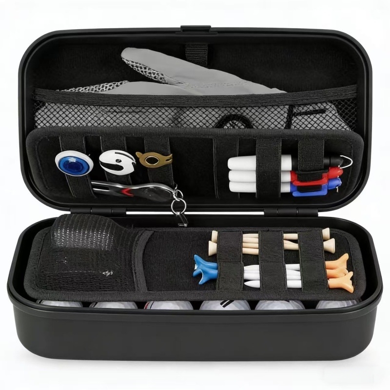High Quality Classic Water Resistant Protection Golf Set Organizer Zipper Closure Travel Golf Ball Bag EVA Case for Unisex