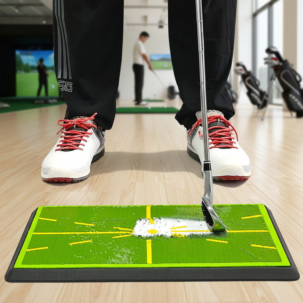 Golf Swing Trace Mat with Rubber Base Impact Detection Training Mat Non-Slip 27x42.8cm 1050g Golf Swing Path Feedback Mat