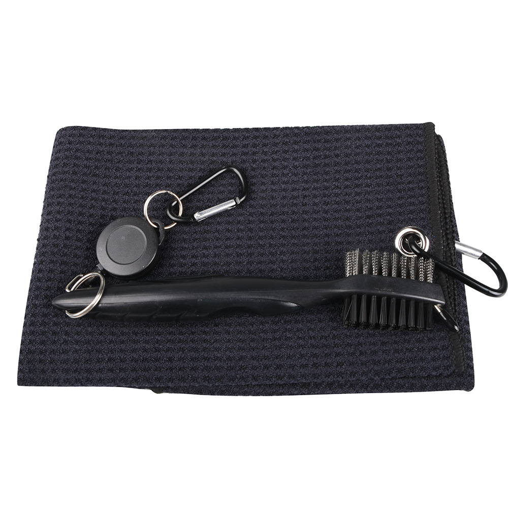 Hot-selling Manual Golf Cleaning Kit Towel 40*60CM + Club Double-sided Cleaning Brush Microfiber Fabrics for Personal Use