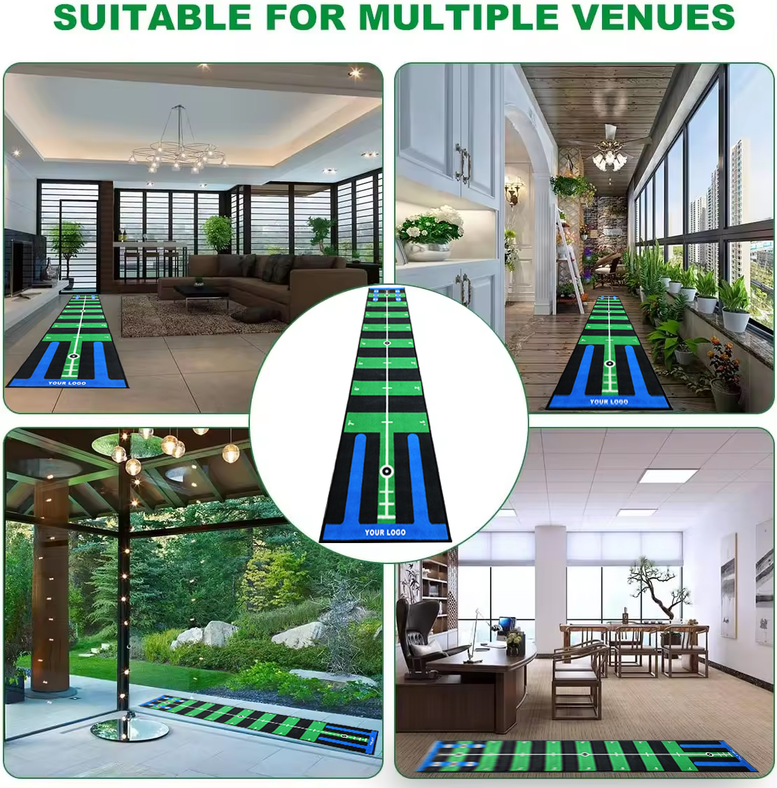 Custom Golf Training Chipping Mat Aid Strike Golf Course Practice Hitting Putting Green Mat for Indoor