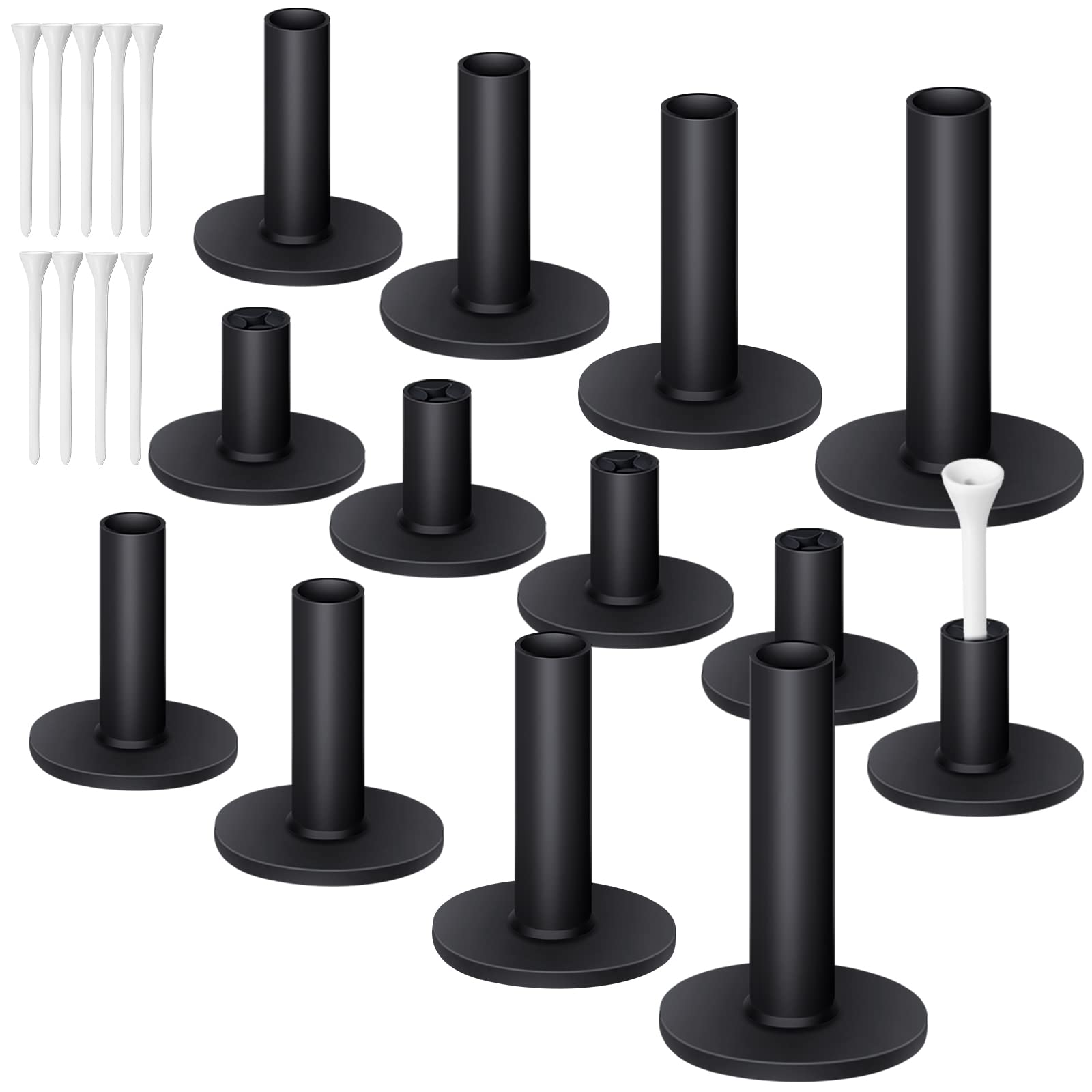 Rubber Golf Tees Set Tees Holders for Driving Range Mats Value Rubber Ball Seat Golf Hitting Mats and Indoor Outdoor Training