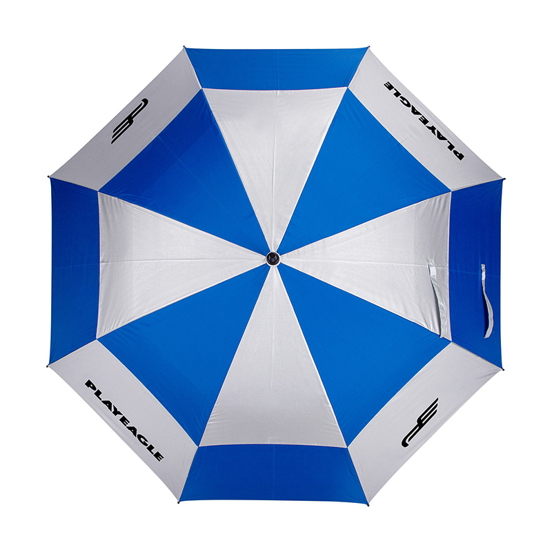 PLAYEAGLE Golf Umbrella Double Canopy Wholesale Custom Windproof UV Sun Protection Umbrella Automatic Open Fits Golf Cart