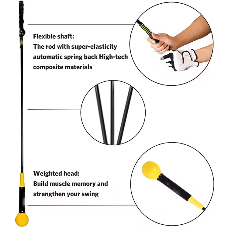 Whip Flexible Weighted Golf Swing Trainer Aid Improved Rhythm Flexibility Balance Tempo Strength Golf Training Aids
