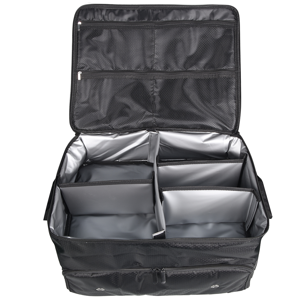 2 Layer PVC Black Golf Trunk Organizer Storage Box for Golf Bags Portable Travel Box