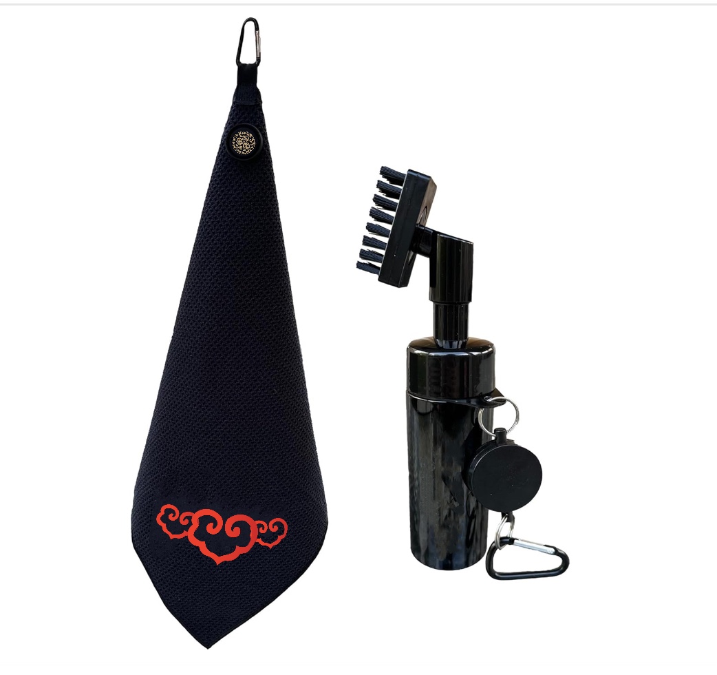 Custom Sublimation Color Hot Sales Embroidery Logo Waffle Microfiber Golf Towel Golf Cleaning Brush Super Absorbent Quick-Dry