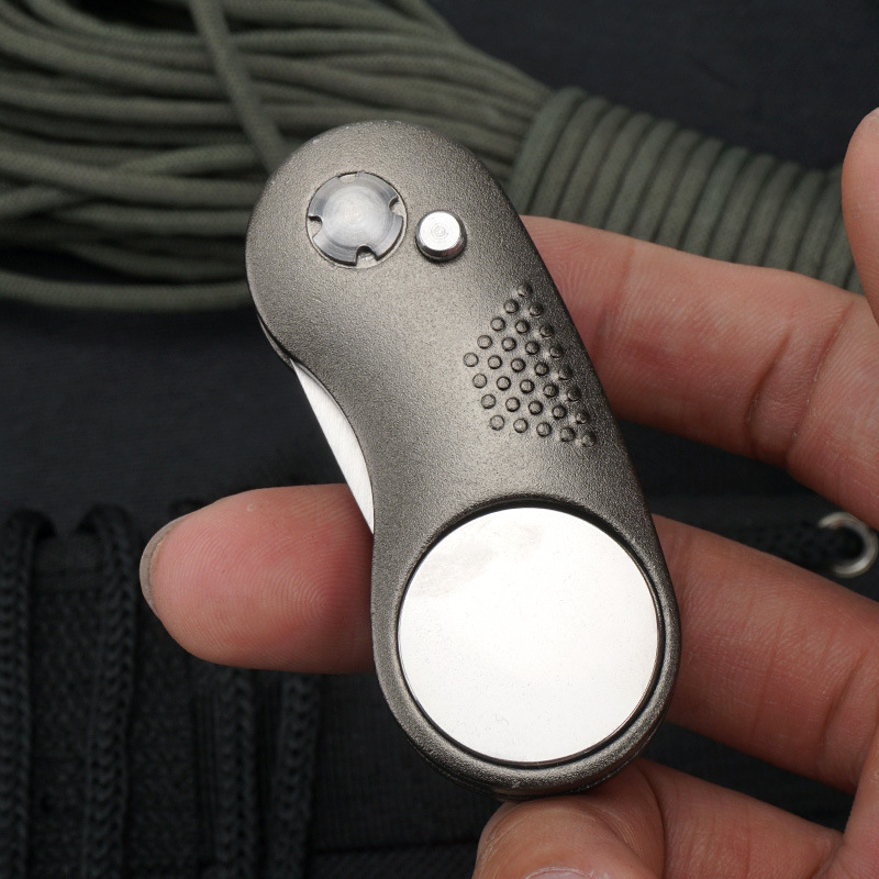 Retail Aluminium Automatic Retractable Golf Divot Tool Colorful Cheap Foldable Divot Repair Tool Custom logo Golf Folk