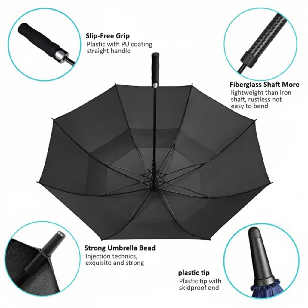 Double Canopy Golf Umbrella Detail 5