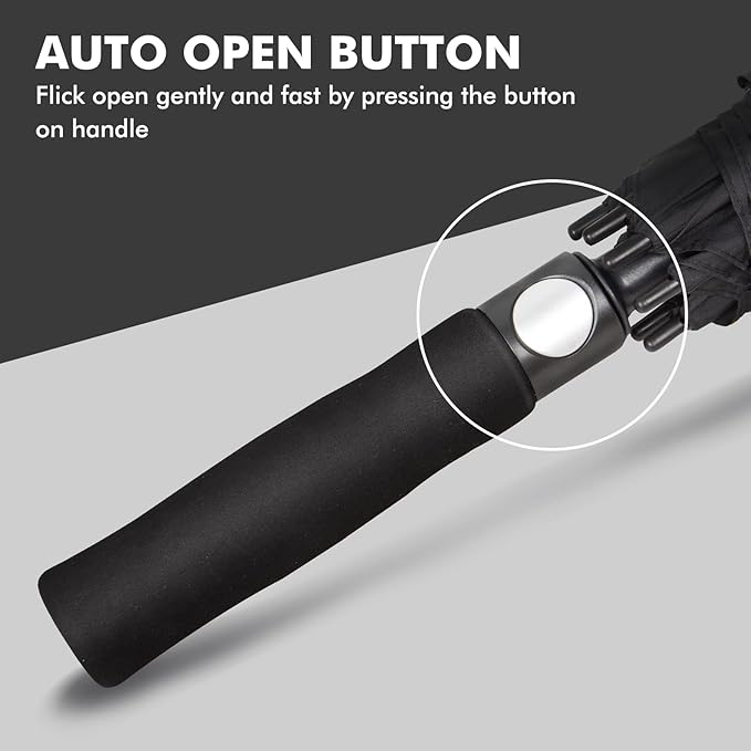Windproof Double Canopy Golf Umbrella 27/30 Inch, Vented, Automatic Open, Waterproof for Stormy Weather