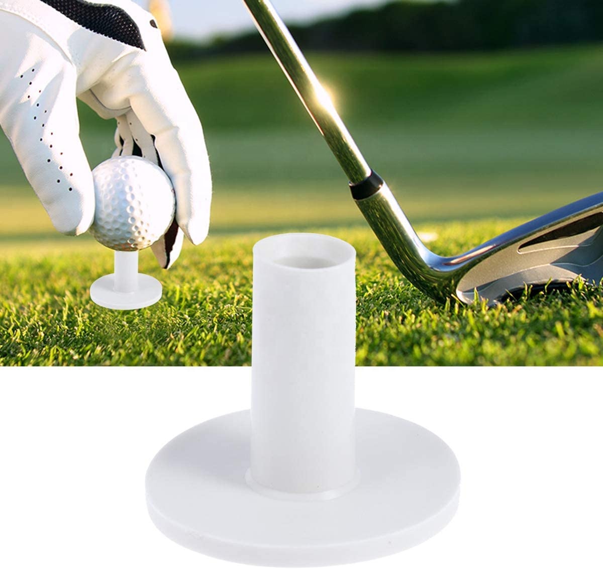 Wholesale Amrta Durable Unbreakable Golf Rubber Tees (White/Black) Multi Sizes for Artificial Turf Golf Mats