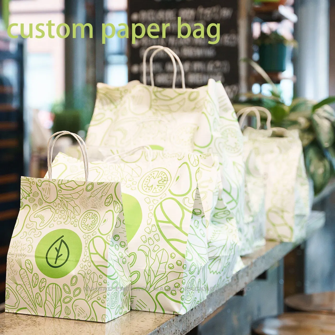 Embalagem de papel kraft para sanduíches, biscoitos e produtos de padaria, resistente a gordura e personalizada