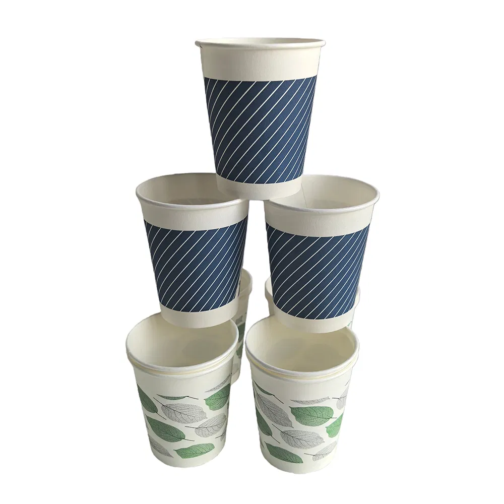 Copos de Papel Extra Fortes de Parede Dupla para Bebidas Frias 20oz Design Sem Suor Suprimento para Restaurantes e Entregas