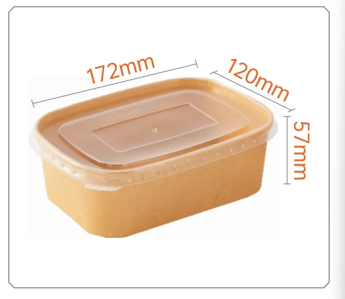 Container de Papel Kraft Ecológico para Embalagem de Alimentos, Container para Sopa, Salada