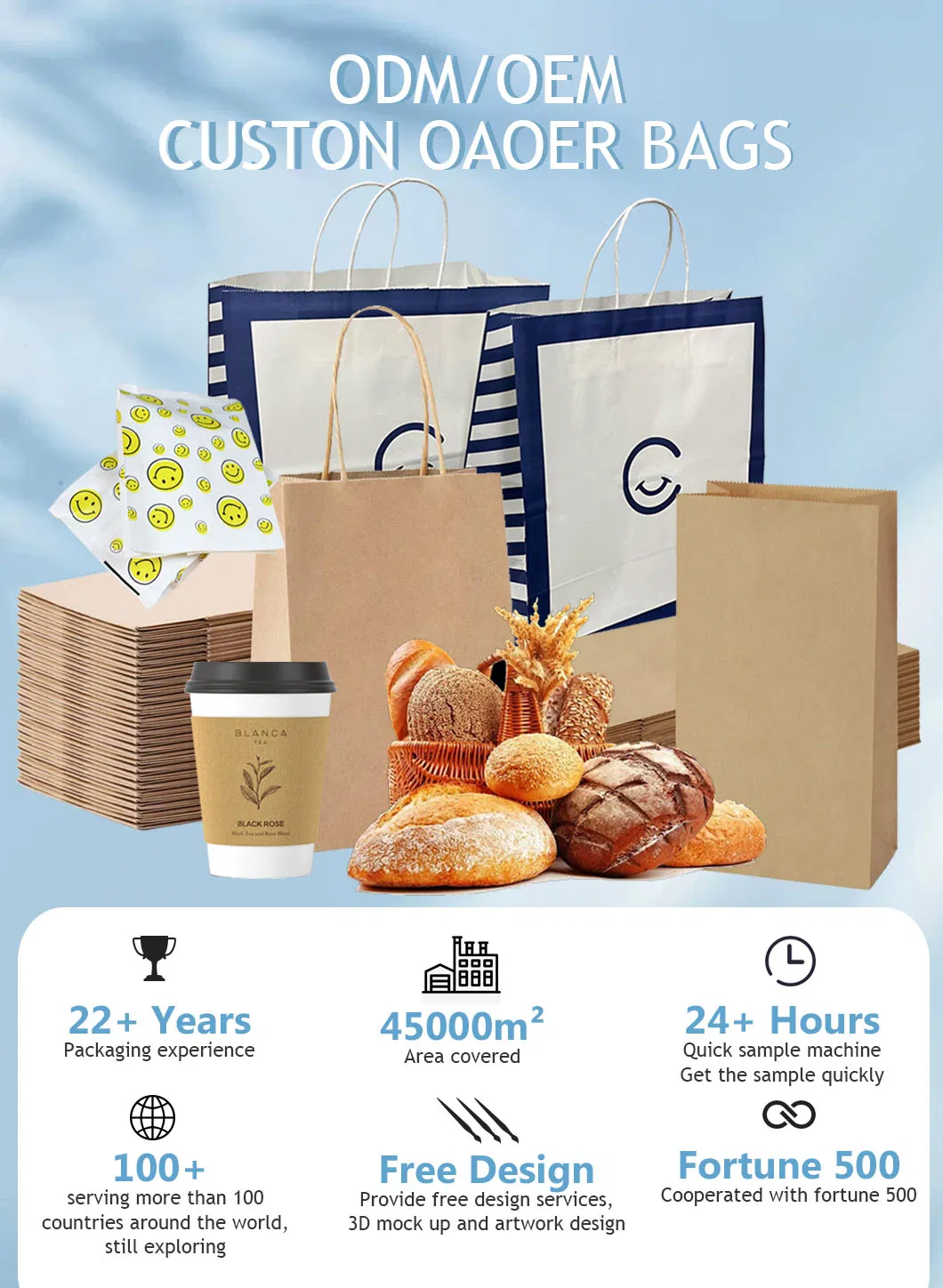 Embalagem de comida para viagem personalizada