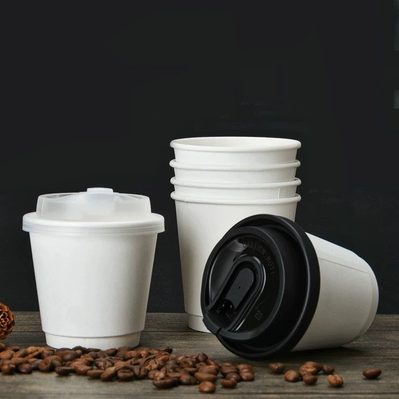 Copo de papel descartável de parede ondulada dupla e simples, feito de fibra de bambu PLA biodegradável e compostável, à base de água, impresso com logotipo personalizado para bebidas como cola, suco e iogurte