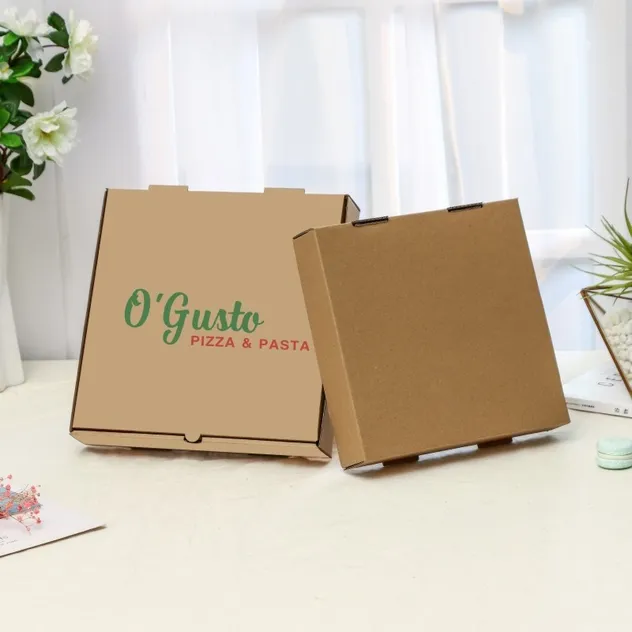 Caixas de Pizza Corrugadas Resistentes a Gordura Recipientes para Transporte de Bolos Biscoitos Artesanato Alimentar