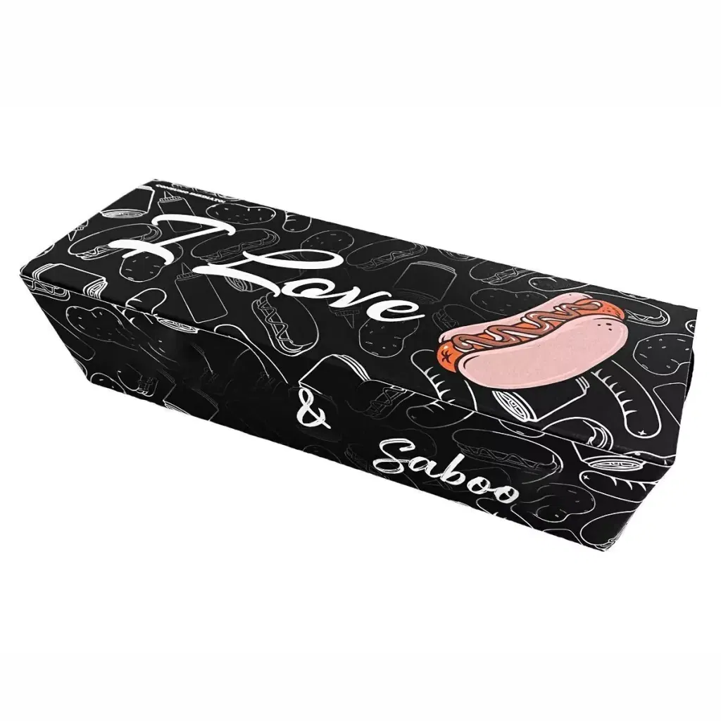 Salsicha Takeout Design personalizado Hot Dog embalagem Box Takeout Food Caixa com tampa