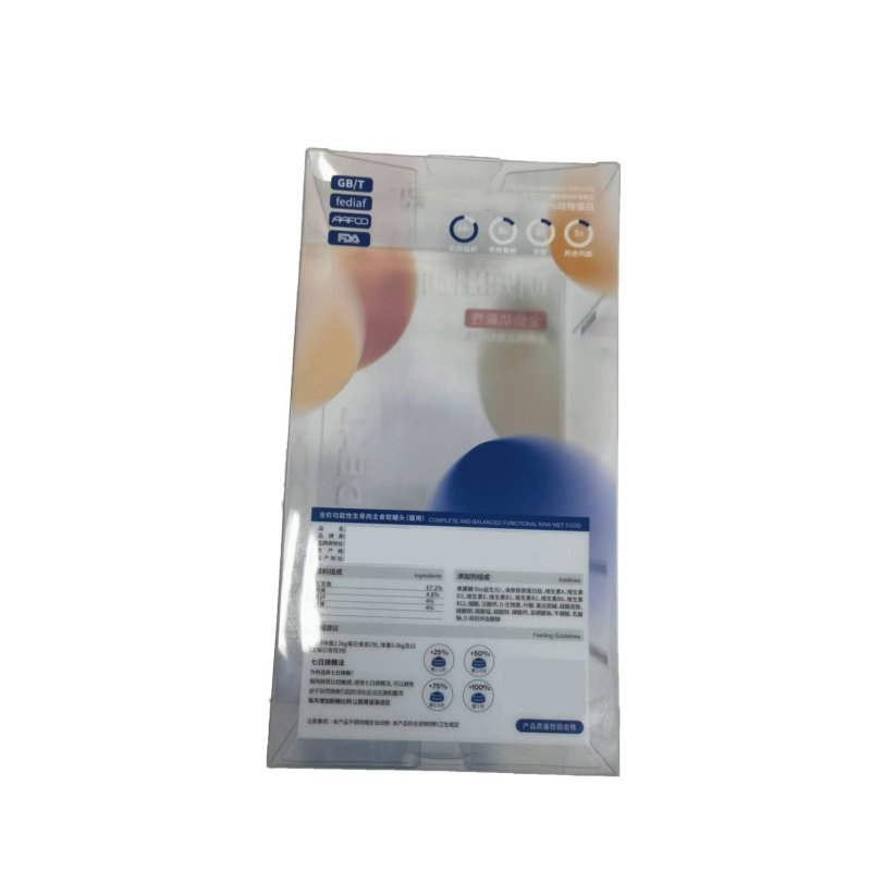 Embalagem plástica termoformada transparente e ecológica em PVC para exibição de alimentos no varejo