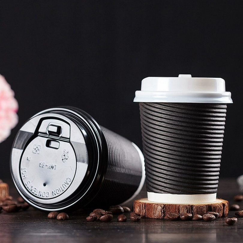 Copo de papel ondulado descartável biodegradável reciclável para bebidas em conformidade com a legislação da UE 10/2011