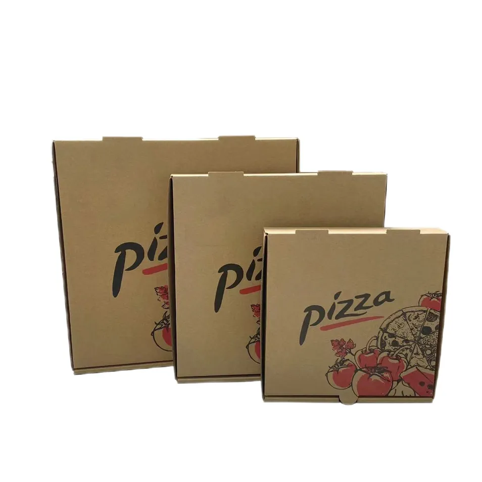 Caixas de Pizza Corrugadas Resistentes a Gordura Recipientes para Transporte de Bolos Biscoitos Artesanato Alimentar