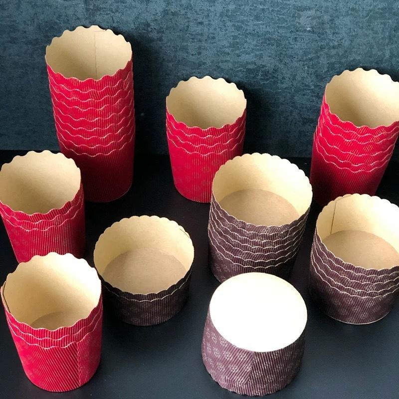 Moldes de Caixa para Bolos Vermelho Marrom Resistente para Copos de Papel para Assar