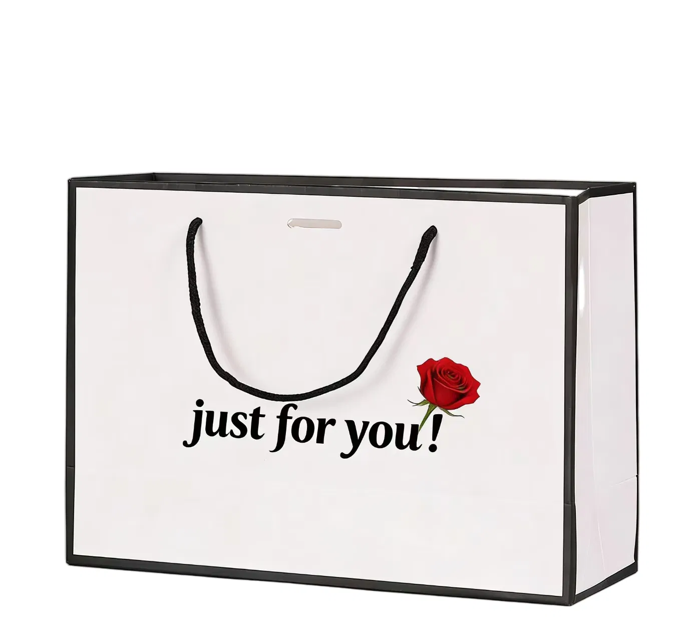 Sacolas de papel personalizadas para compras reutilizáveis com logotipo, embalagem de roupas, com alça