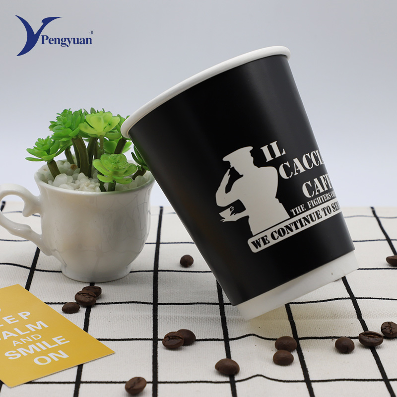 Copos de Papel para Bebidas Quentes e Frias Personalizados e Descartáveis Sem Pfas 4oz 6oz 8oz 10oz 12oz 14oz 16oz para Cafeteria
