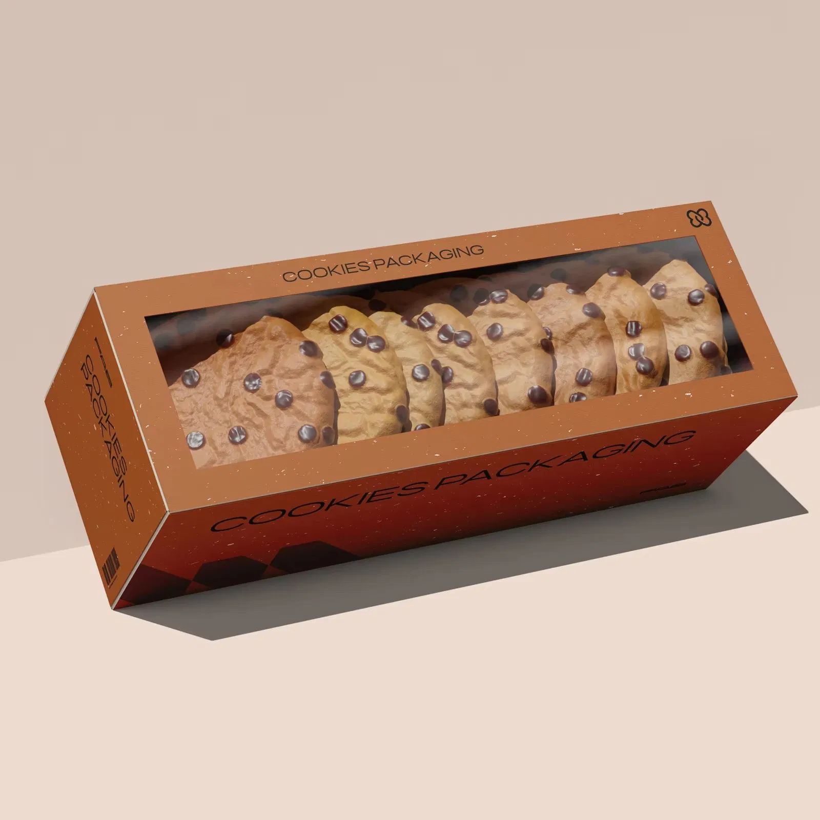 Caixa de Doces de Pastelaria Ecológica Personalizada para Donuts e Biscoitos, Design e Embalagem de Alimentos e Lanches
