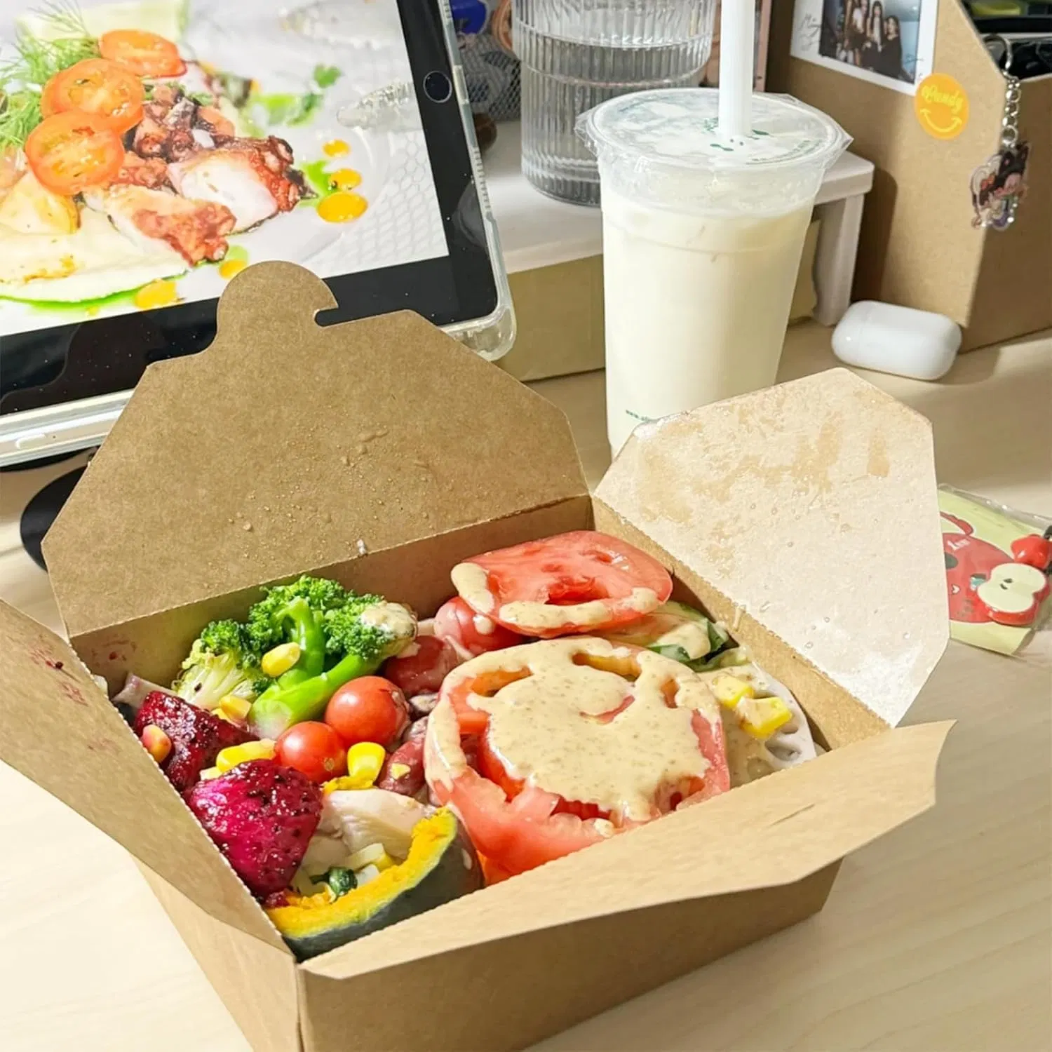 Container de Papel Kraft Ecológico para Comida para Viagem