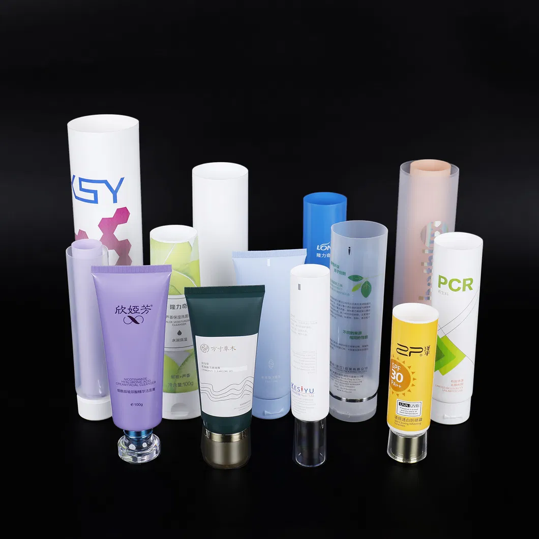 Tubo plástico vazio personalizado ecológico para creme facial e de mãos, embalagem cosmética macia com tampa flip